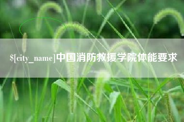 防城港中国消防救援学院体能要求