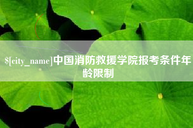 防城港中国消防救援学院报考条件年龄限制