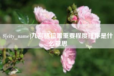防城港九宫格位置重要程度排序是什么意思