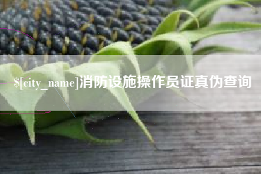 防城港消防设施操作员证真伪查询
